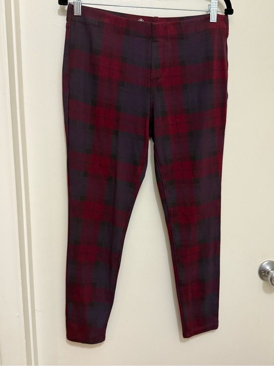 St. John's Bay Pants - St. John’s Bay Women’s Burgundy Black and Gray Plaid Stretch Pants With Pockets
